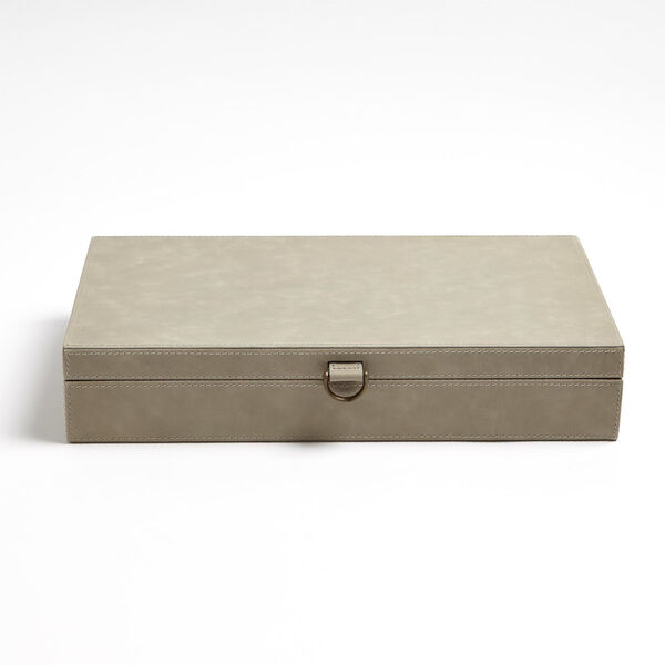 Studio A Home Light Gray Large Marbled Leather D Ring Box, image 2
