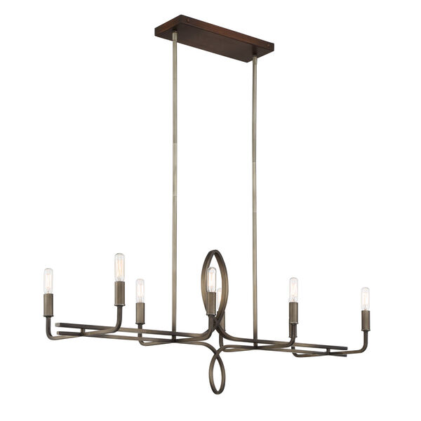Yorkville Aged Darkwood with Silver Pati Eight-Light Island Chandelier, image 4