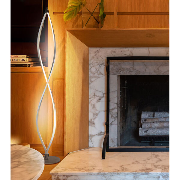 Twist Silver Two-Light Integrated LED Floor Lamp, image 5