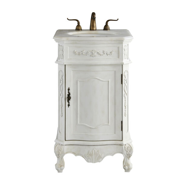 Danville Antique Frosted White Vanity Washstand, image 1