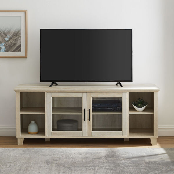 Columbus White Oak TV Stand with Middle Door, image 1