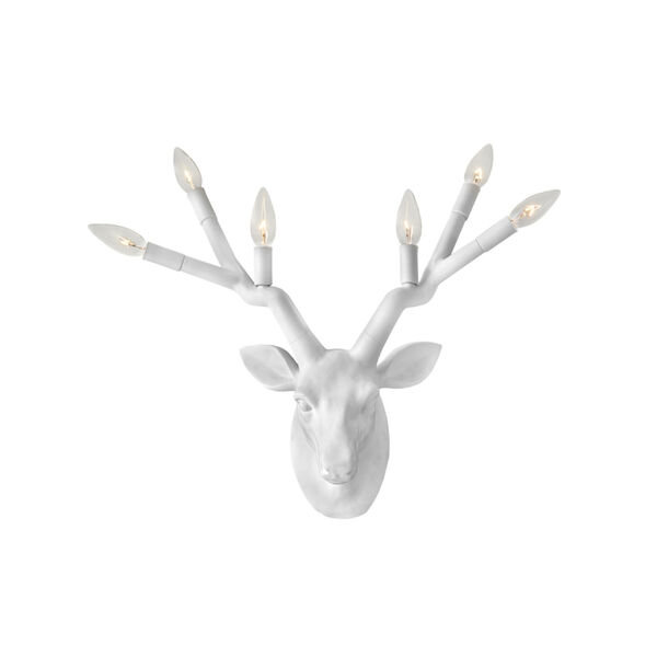 Stag Chalk White Six-Light Wall Sconce, image 1