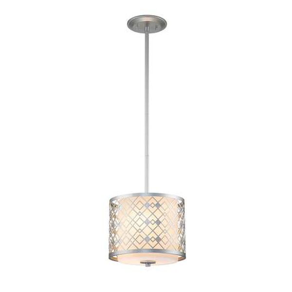 Ziggy Laquered Silver 10-Inch Two-Light Pendant, image 1