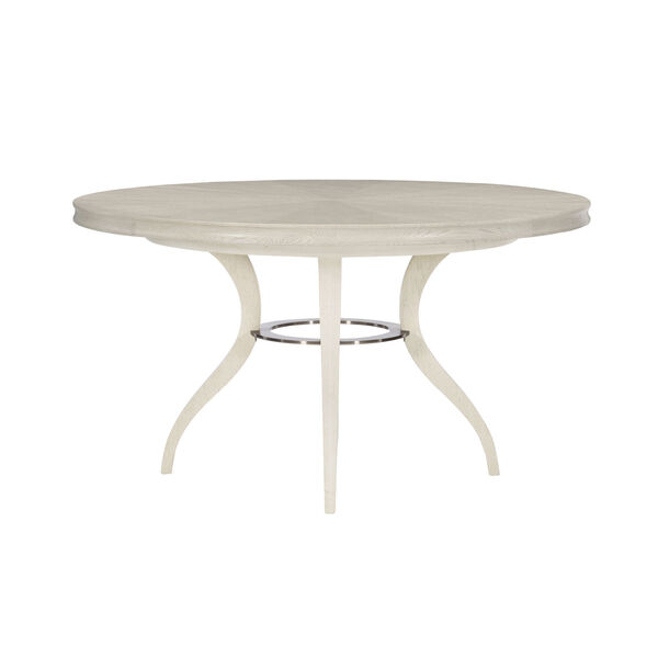 Allure Manor White and Silver Round Dining Table, image 1