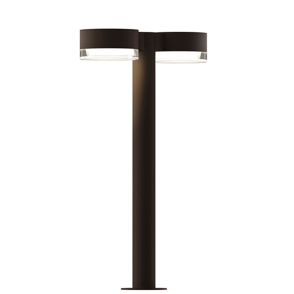 Inside-Out REALS Textured Bronze 22-Inch LED Double Bollard with Clear Lens, image 1