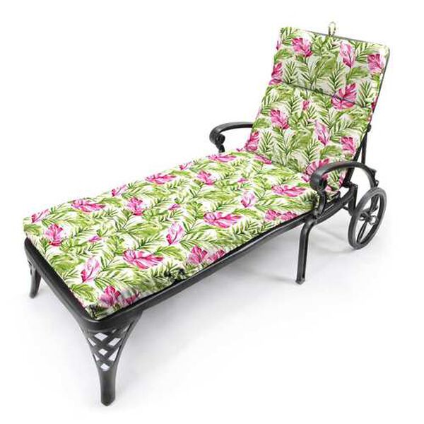 Zealand Island Green 22 x 72 Inches French Edge Outdoor Chaise Lounge Cushion, image 6
