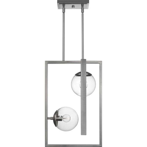 Atwell Brushed Nickel 14-Inch Two-Light Pendant, image 3