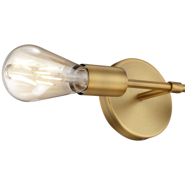 Iconic Antique Brushed Brass Two-Light Wall Sconce, image 6