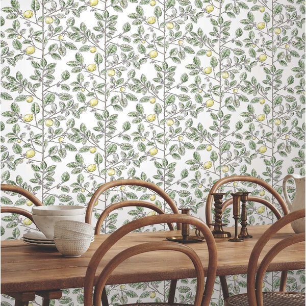 Limoncello Toile Green Wallpaper, image 3