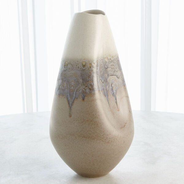 Cream Rises Grey and Ivory Dented Large Vase, image 6
