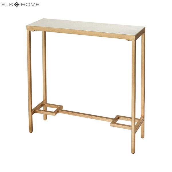 Equus Antique Gold Leaf and White Console Table, image 3