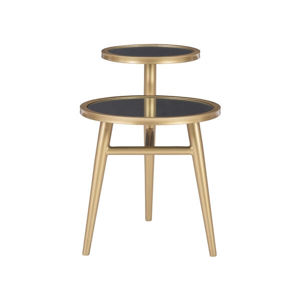 Finley Gold Two Tiered Mirrored Side Table, image 2