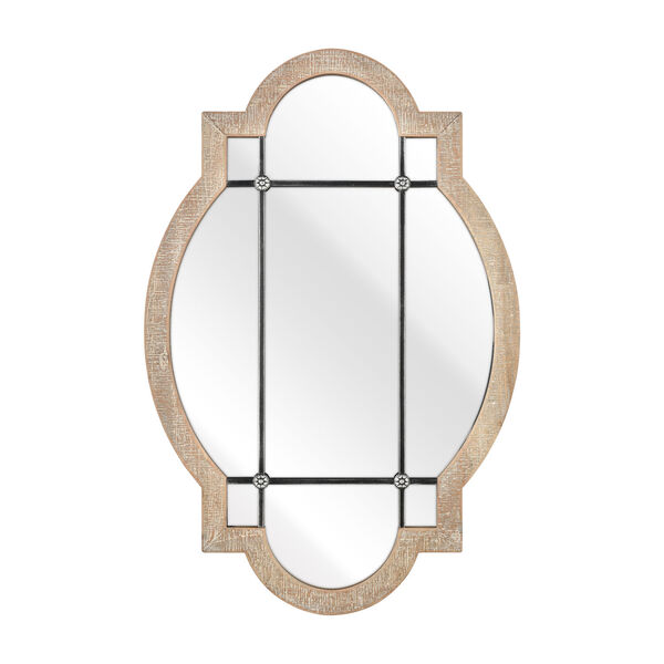 Odette Wood Tone and Black 21 x 32-Inch Wall Mirror, image 1