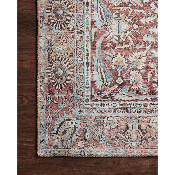 Wynter Tomato and Teal Rectangular: 2 Ft. 6 In. x 12 Ft. Area Rug, image 4