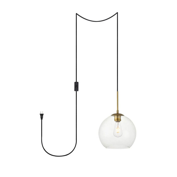 Baxter Brass 10-Inch One-Light Plug-In Pendant, image 1