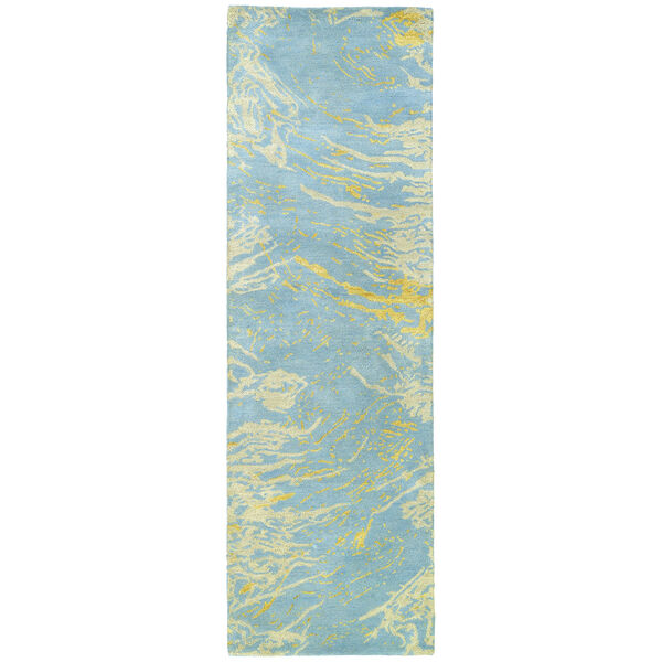 Brushstrokes Blue Hand-Tufted 9Ft. 6In x 13Ft. Rectangle Rug, image 3