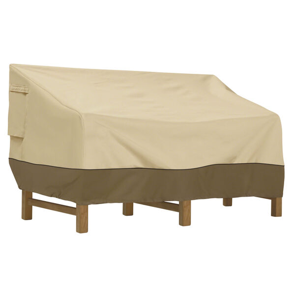 Ash Beige and Brown Patio Sofa and Loveseat Cover, image 1