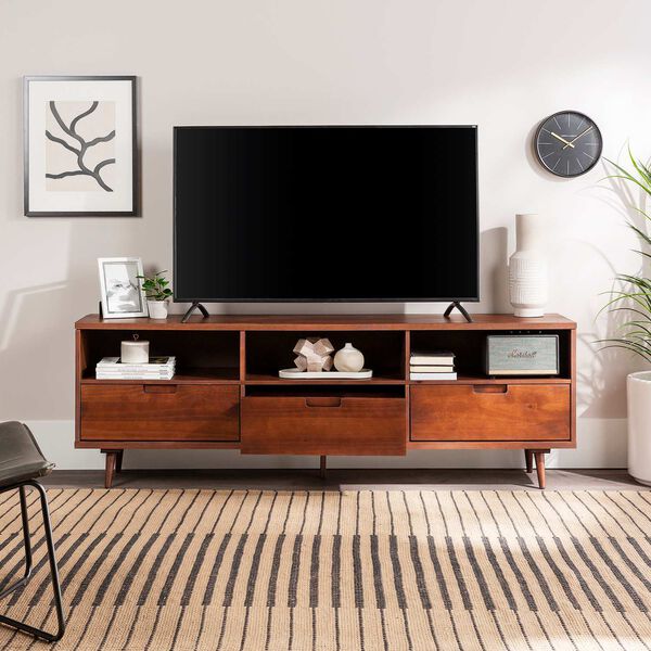 Ivy Walnut Three-Drawer TV Cabinet, image 1