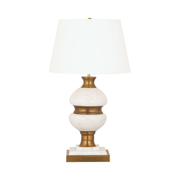 Packer Natural Alabaster and Aged Brass One-Light Table Lamp, image 2
