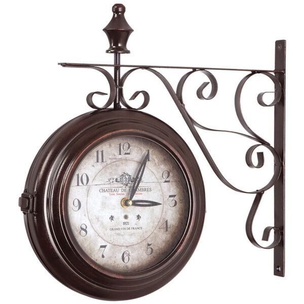 Brown and Tan 16-Inch Double Sided Wall Clock, image 4