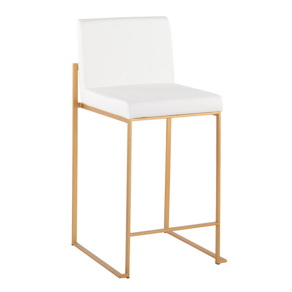 Fuji Gold and White High Back Counter Stool, Set of 2, image 1