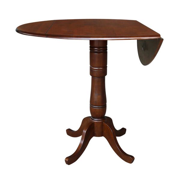 Espresso 42-Inch Round Top Dual Drop Leaf Pedestal Dining Table, image 2
