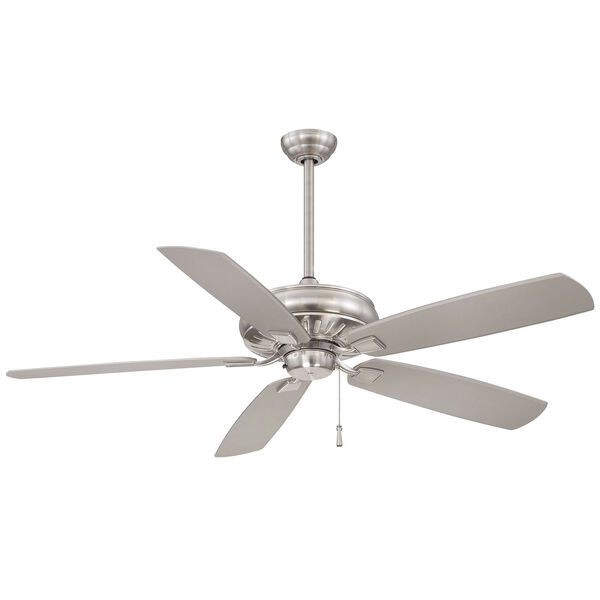 Sunseeker 60-Inch Ceiling Fan in Brushed Nickel Wet with Five Silver Blades, image 1