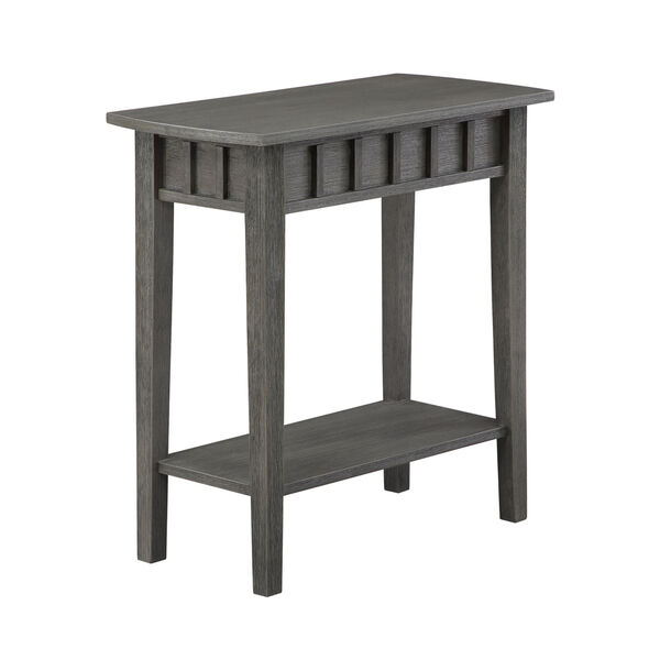 Dennis Wirebrush Dark Gray End Table with Shelf, image 2