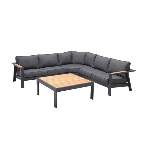 Palau Teak Dark Gray Four-Piece Outdoor Furniture Set, image 1