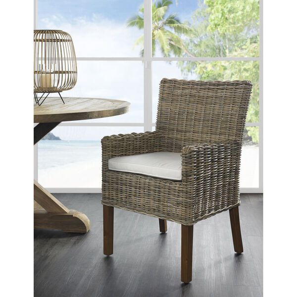 Boca Kubu Gray 25-Inch Arm Dining Chair, image 1