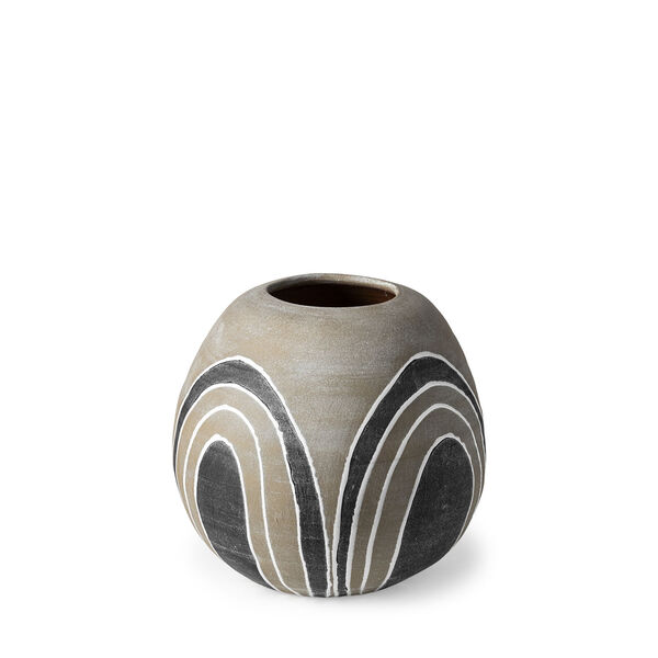 Cove Brown and White Ceramic Vase, image 1