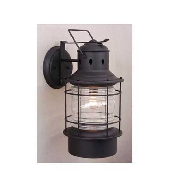 Hyannis Textured Black 8-Inch Outdoor Wall Light, image 1