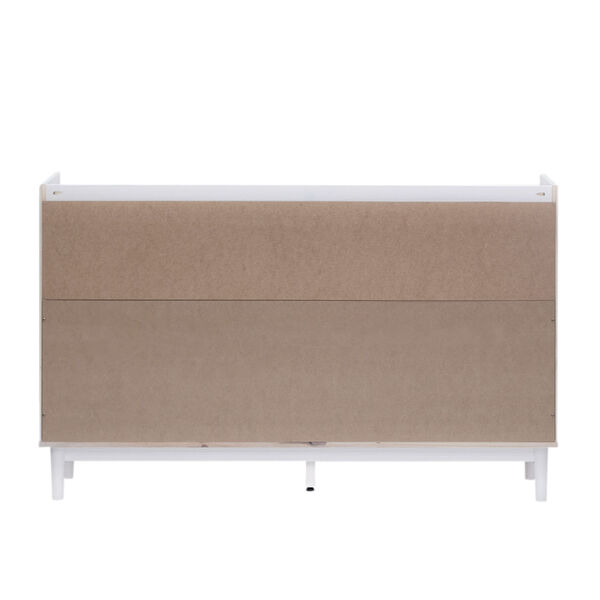 White Solid Wood Nine-Drawer Dresser, image 5