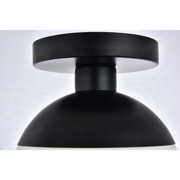 Eclipse Black and Frosted White Eight-Inch One-Light Semi-Flush Mount, image 6