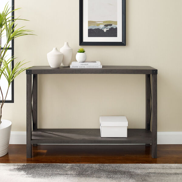 Sable Metal-X Entry Table with Lower Shelf, image 2