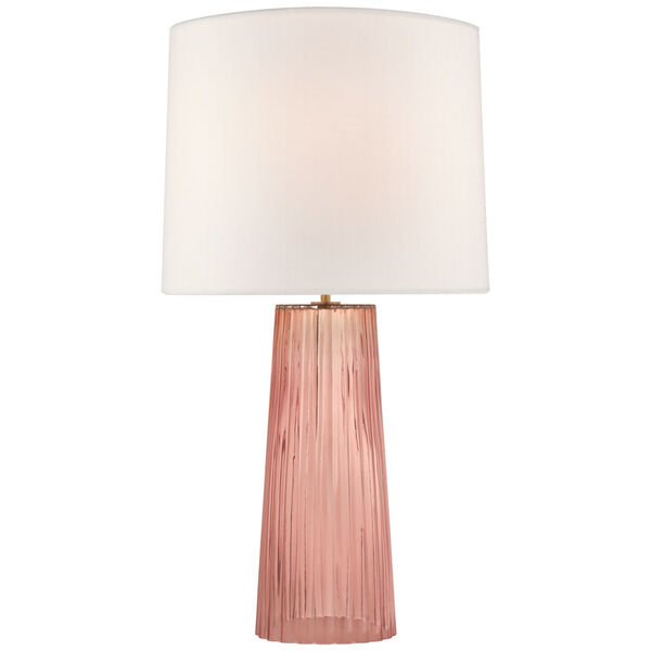 Danube Medium Table Lamp in Rosewater with Linen Shade by Barbara Barry, image 1