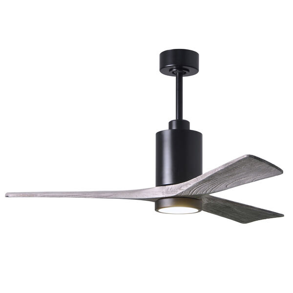 Patricia-3 Matte Black and Barnwood 52-Inch Three Blade LED Ceiling Fan, image 1