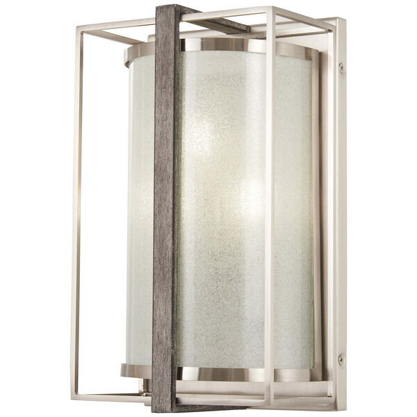 Tysons Gate Brushed Nickel with Shale Wood 12-Inch Three-Light Wall Sconce, image 1