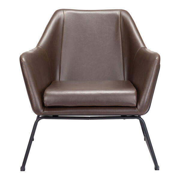 Jose Brown and Matte Black Accent Chair, image 3