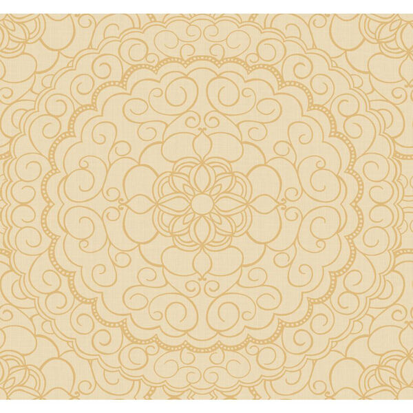 Candice Olson Modern Nature Beige and Gold Glitter Karma Wallpaper: Sample Swatch Only, image 1