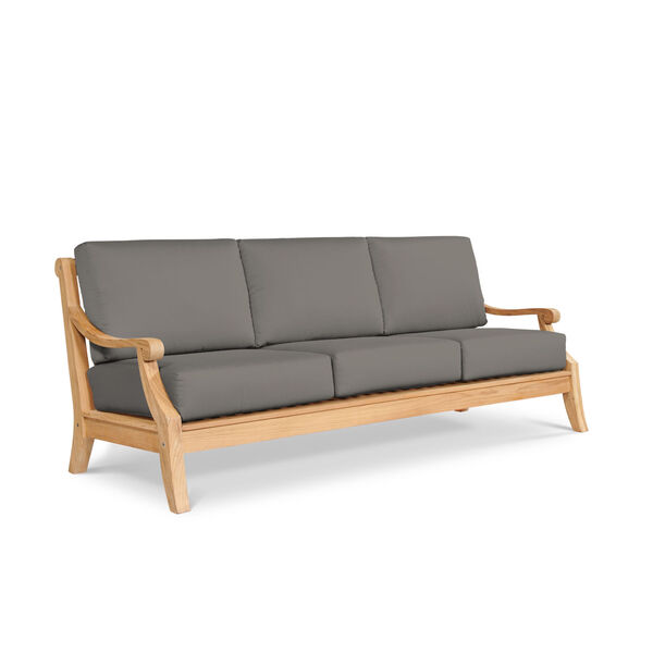 Sonoma Natural Teak Deep Seating Outdoor Sofa with Sunbrella Charcoal Cushion, image 1