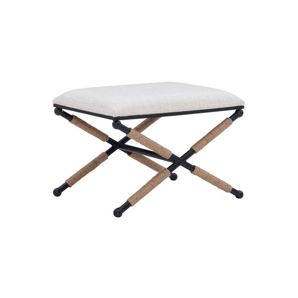 Bebesh Linen Campaign Accent Stool, image 2