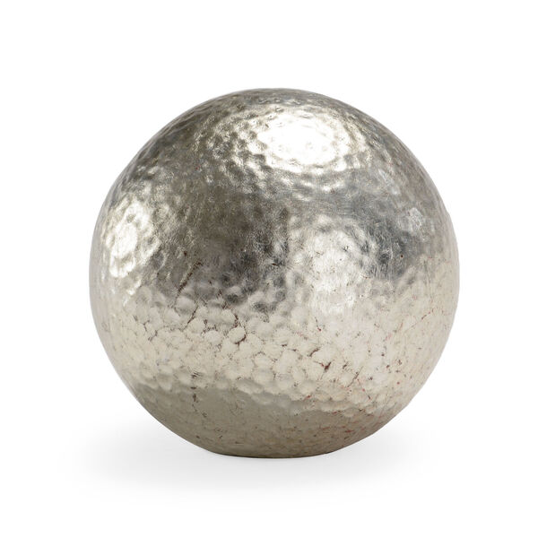 Silver Five-Inch Hammered Ball, image 1