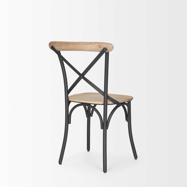 Etienne Light Brown Wood With Iron Metal Dining Chair, image 5