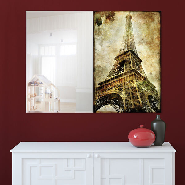 Eiffel Tower Tan 36 x 48-Inch Rectangular Beveled Wall Mirror, image 5