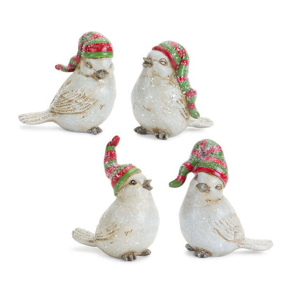 White Bird with Stocking Hat Holiday Figurine, Set of 12, image 1