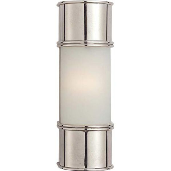 Oxford 12-Inch Bath Sconce in Chrome with Frosted Glass by Chapman and Myers, image 1