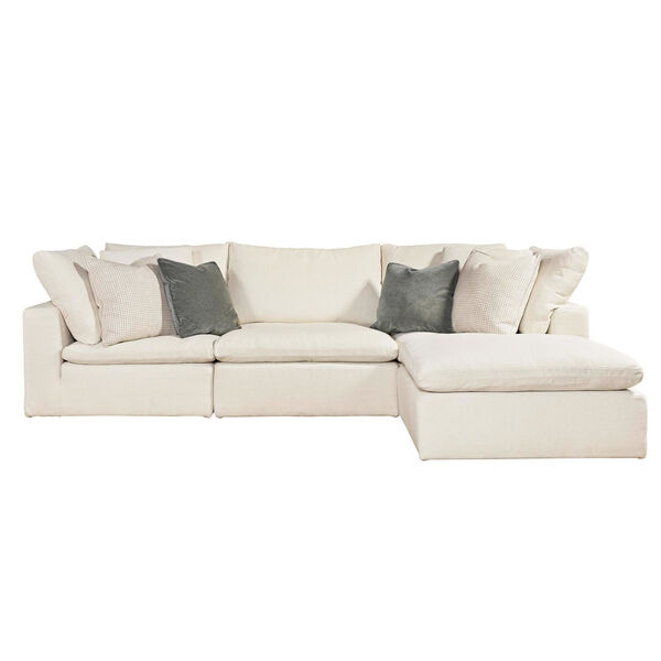 Palmer White and Espresso Sectional Sofa, 4-Piece, image 3