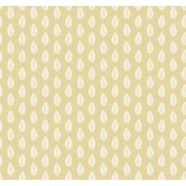Grandmillennial Yellow Leaf Pendant Pre Pasted Wallpaper, image 2