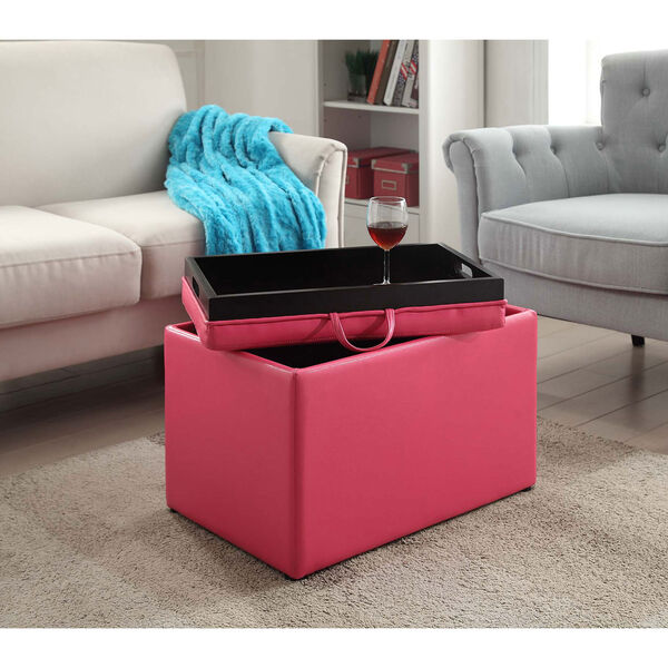 Designs4Comfort Pink Storage Ottoman, image 6